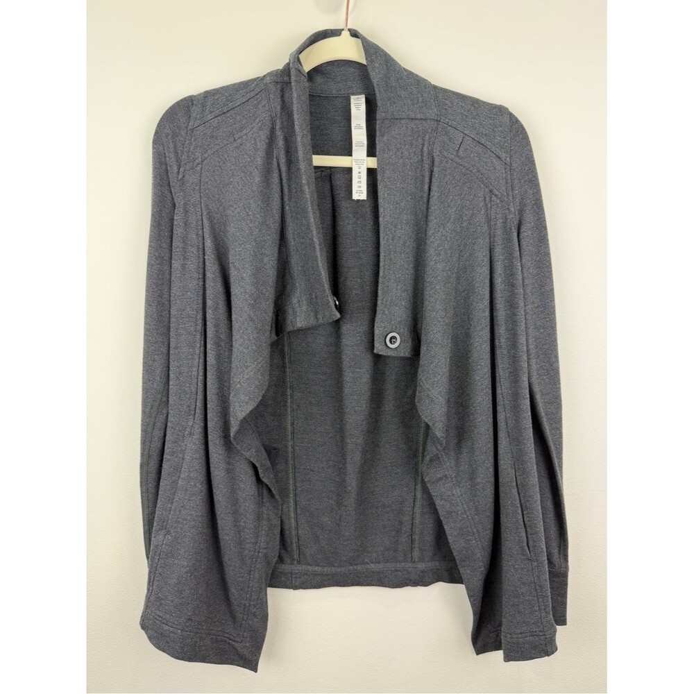 Lululemon Coast Wrap Heathered Gray Modal Cardigan Jacket Size 2